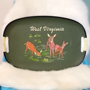 West Virginia Vintage Deer Travel Souvenir Tray - Made in Japan